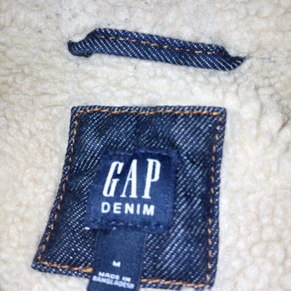 GAP Denim Sherpa Icon Jean Jacket Boys Sz M / 8 - Picture 8 of 14